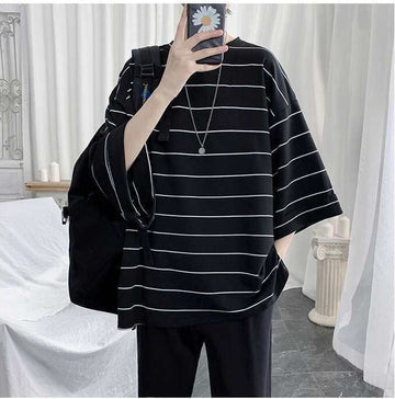 Loose Hip Hop Striped Oversize Shirt