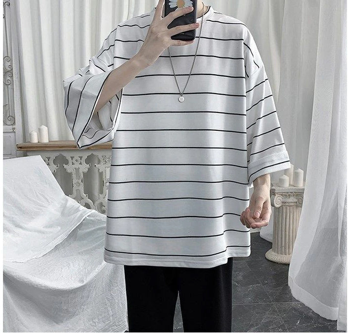 Loose Hip Hop Striped Oversize Shirt