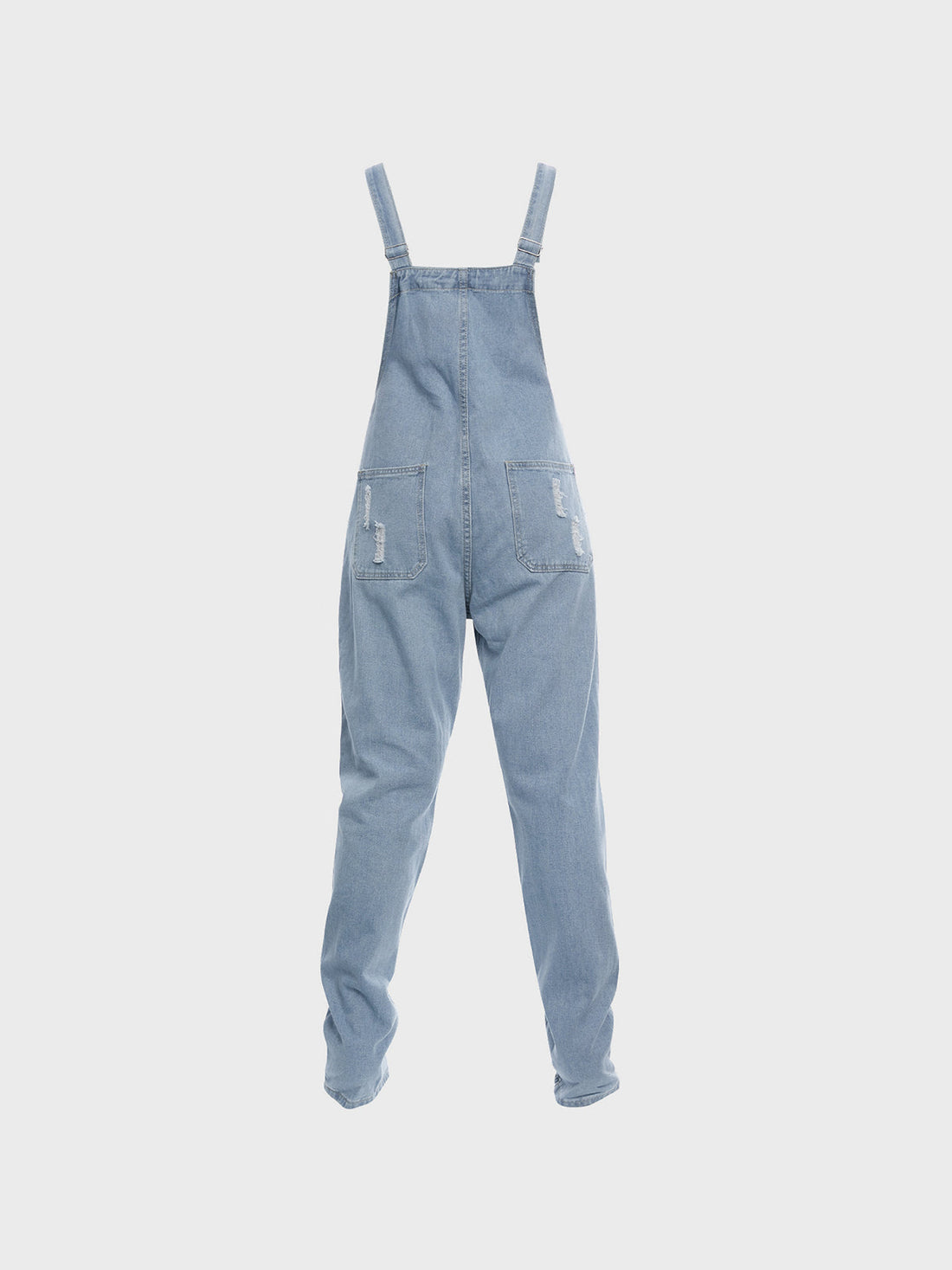 Washed Distressed Denim Overall