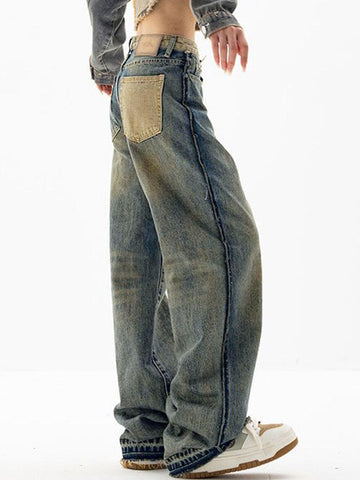 Vintage Wash Distressed Boyfriend Jeans