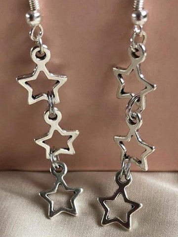 Hollow Out Star Drop Earrings