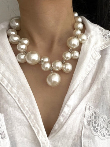 Chunky Faux Pearl Necklace