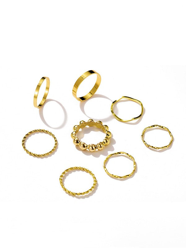 8pcs Simple Finger Ring Set