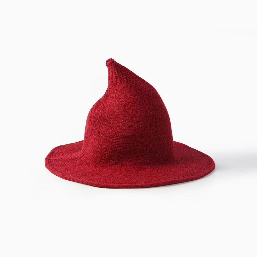 Magical Film Solid Color Knitted Pointy Witch Hat