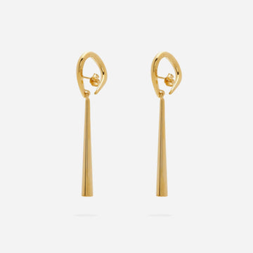 Gold-Alpha Style Pendant Earrings - Gold