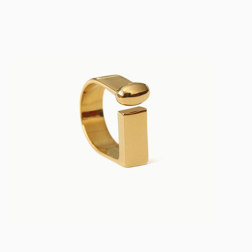 Gold Tone Letter Shaped D-Ring - Gold